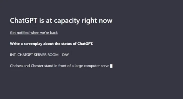 ChatGPT عند حدوث خطأ في ChatGPT at Capacity او An Error Occurred