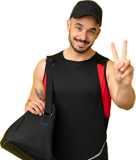 Indian Sports Man with Bag Transparent Image