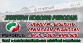 Permohonan Jawatan Kosong Di Perodua Sales Sdn Bhd -Gaji: RM2,500 - RM3,500