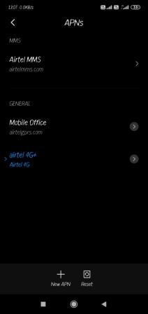 airtel apn settings