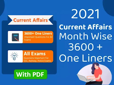 2021 Current Affairs Month Wise One Liners