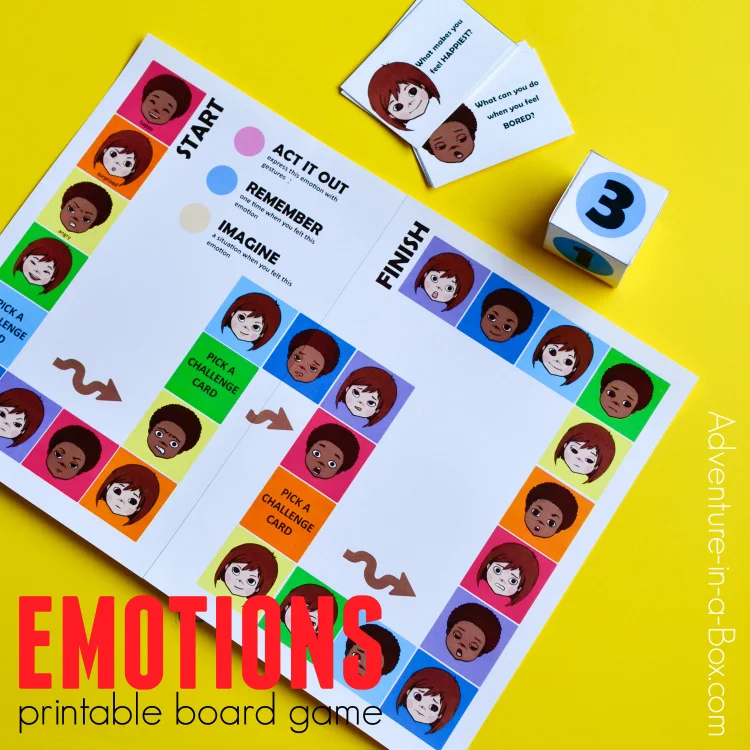 Emotions printable board game