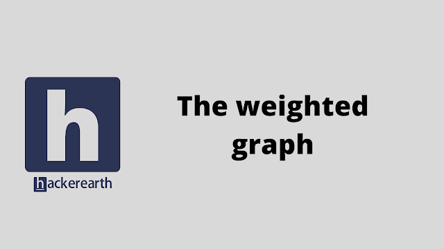 HackerEarth The weighted graph problem solution