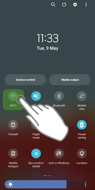 Wi-Fi Button on Quick Settings Panel Picture