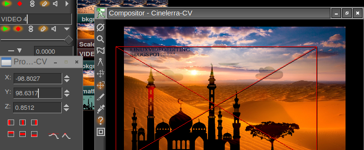 Projector tool in Cinelerra