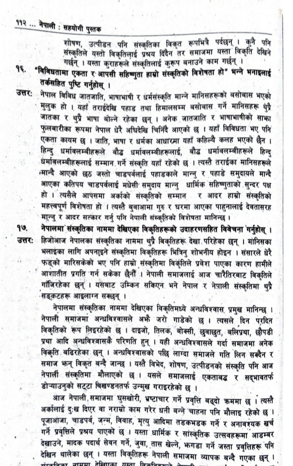 Hamro Sanskriti: Class 10 Nepali Exercise