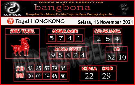 Prediksi Bangbona HK Selasa 16 November 2021