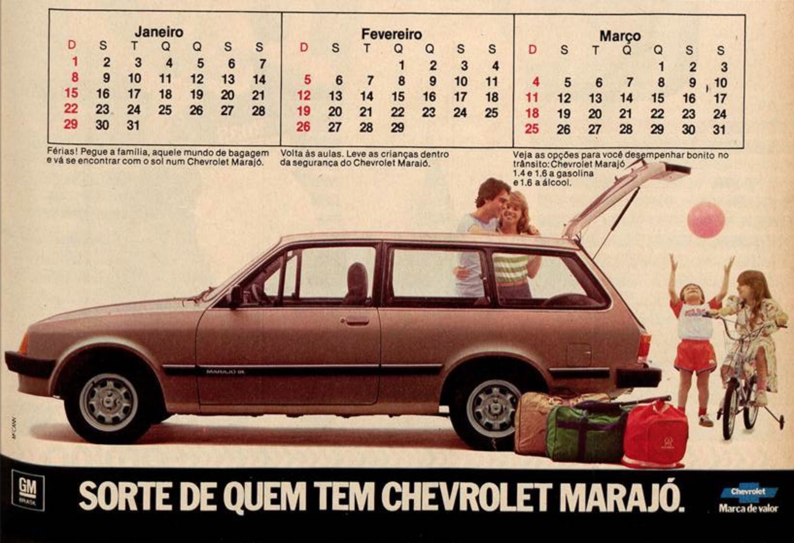 Anúncio veiculado em 1983 para promover a versatilidade do Chevrolet Marajó