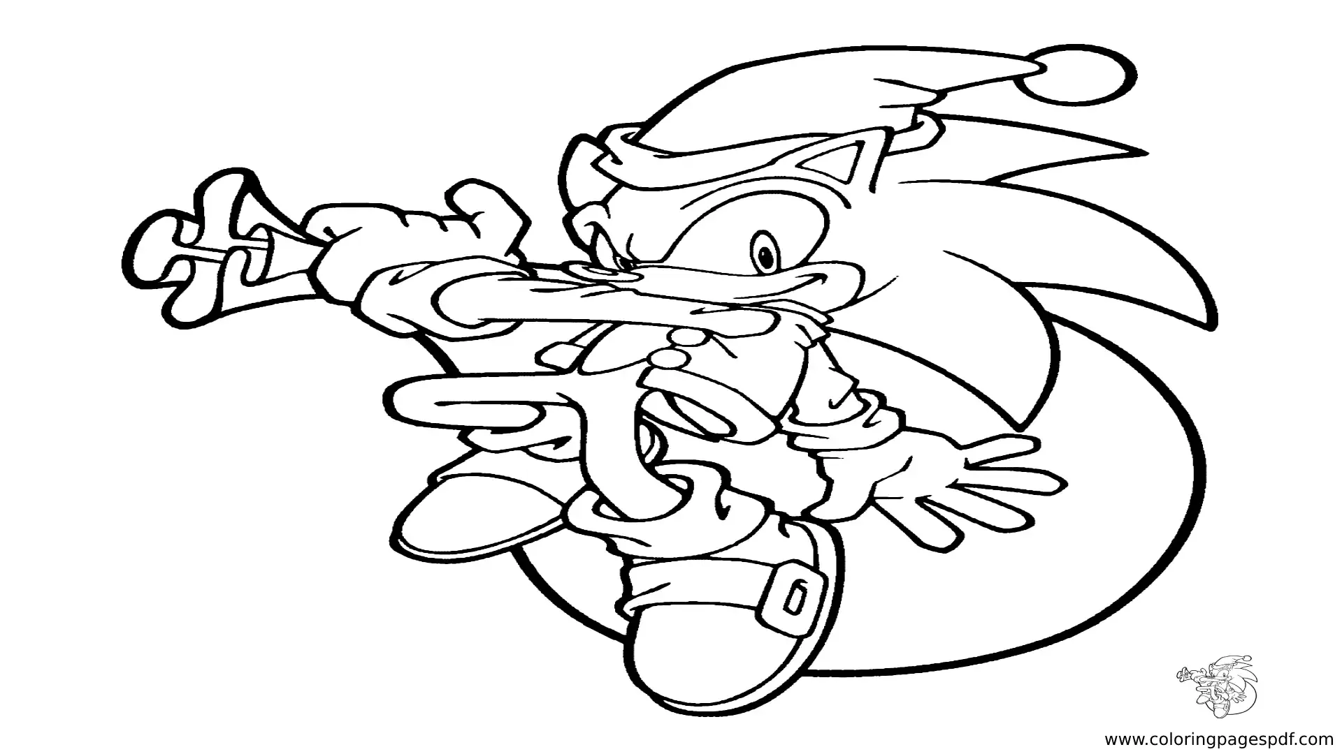 Coloring Pages Of Sonic Celebrating Christmas