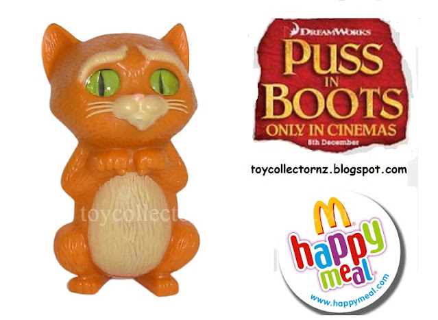 McDonalds Puss in Boots Happy Meal Toys 2011 Australia and New Zealand Puss in Boots Cute Eyes Figure