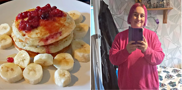 Pancakes and fruit and me!