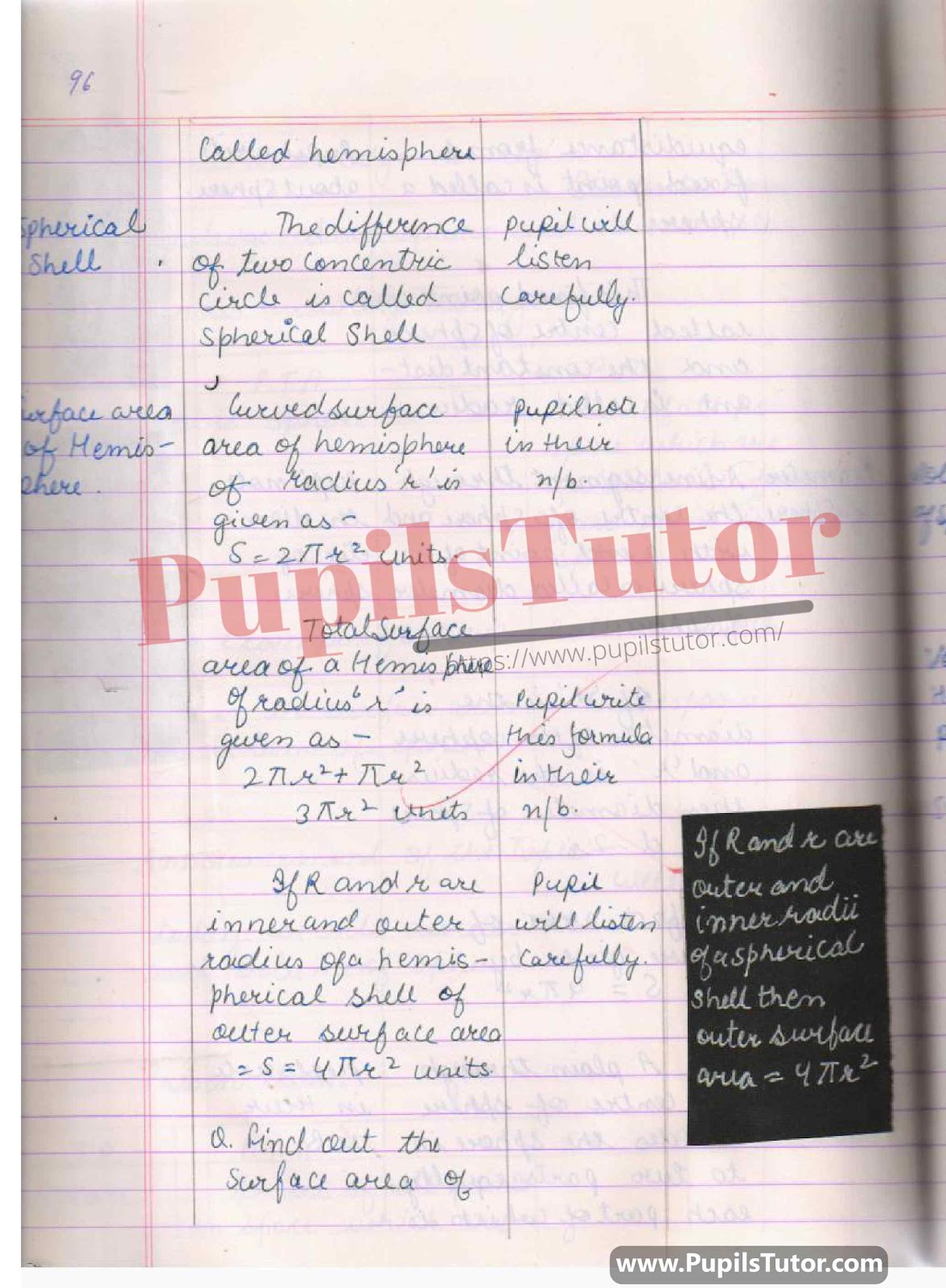 BED, DELED, BTC, BSTC, M.ED, DED And NIOS Teaching Of Mathematics Innovative Digital Lesson Plan Format On Surface Area And Volume Of Sphere Topic For Class 4th 5th 6th 7th 8th 9th, 10th, 11th, 12th  – [Page And Photo 4] – pupilstutor.com