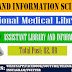 Advertisement for the post of Assistant Library & Information Officer at National Medical Library, New Delhi