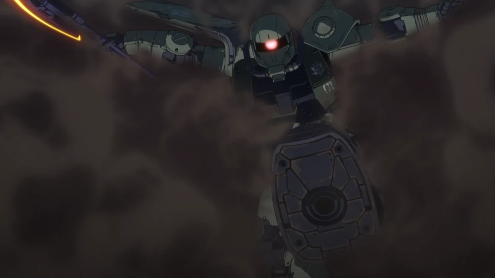 “Primera aparición del Zaku de Doan en Mobile Suit Gundam: Cucuruz Doan’s Island”