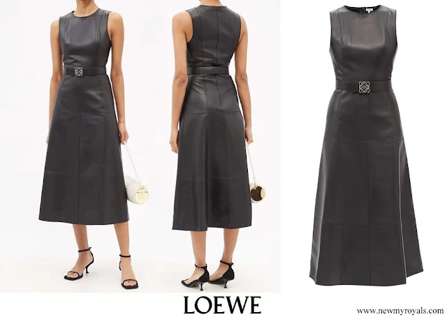 Countess of Wessex wore LOEWE Anagram-belt Leather Midi Dress