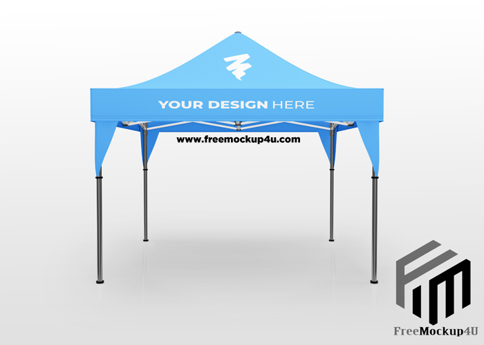Outdoor Display Tent Mobile Marquee Front View Mockup