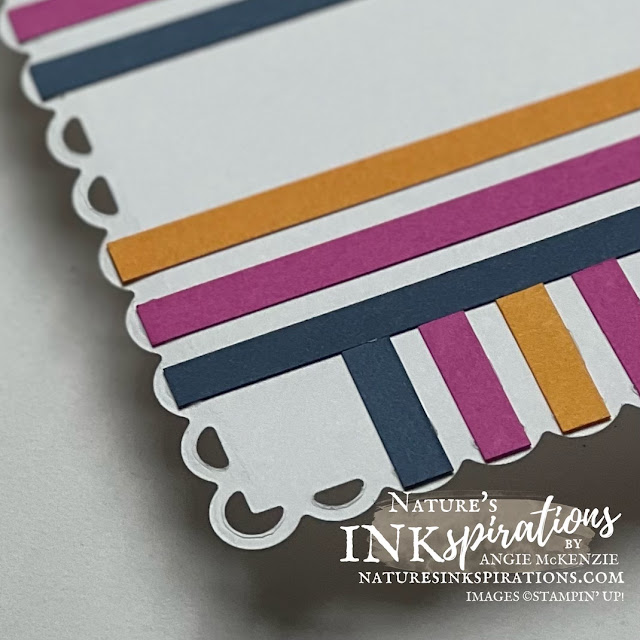 Close-up of the back with the color strips | #GDP329 Color Challenge | Nature's INKspirations by Angie McKenzie