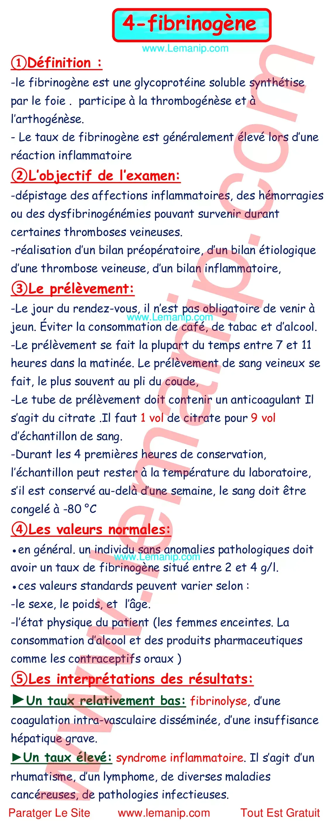 Résumé Du Cour 4 Du Module Examens Biologiques