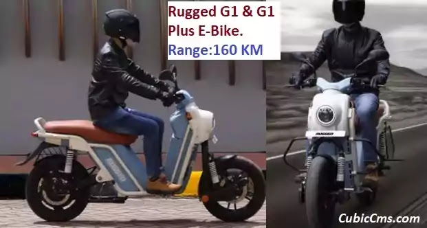 Rugged G1 and G1 Plus electric bikes come with a 50L under-seat storage and more ample space. The chassis of this electric bike comes with a 7-years of warranty. True Range is 160 km/charge with a swappable battery.