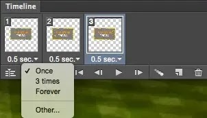 الخطوة 7. تصميم GIF في Photoshop: تحديد عدد التكرارات