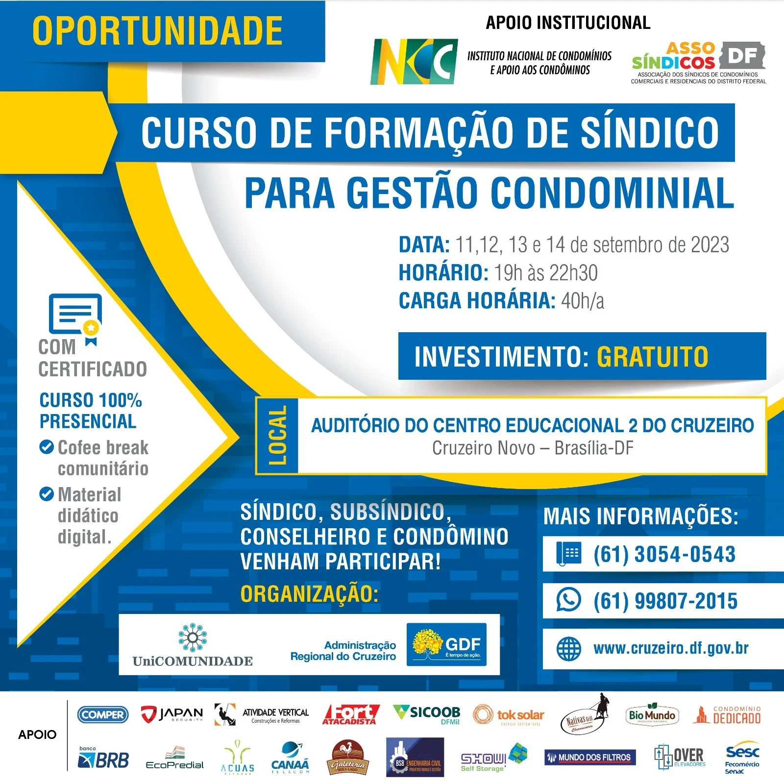 Curso de formação de síndicos: Inscrições Abertas para Gestão Condominial