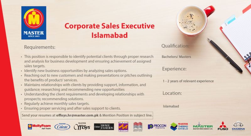 Master Group Of Industries Jobs Coporate Sales Executive