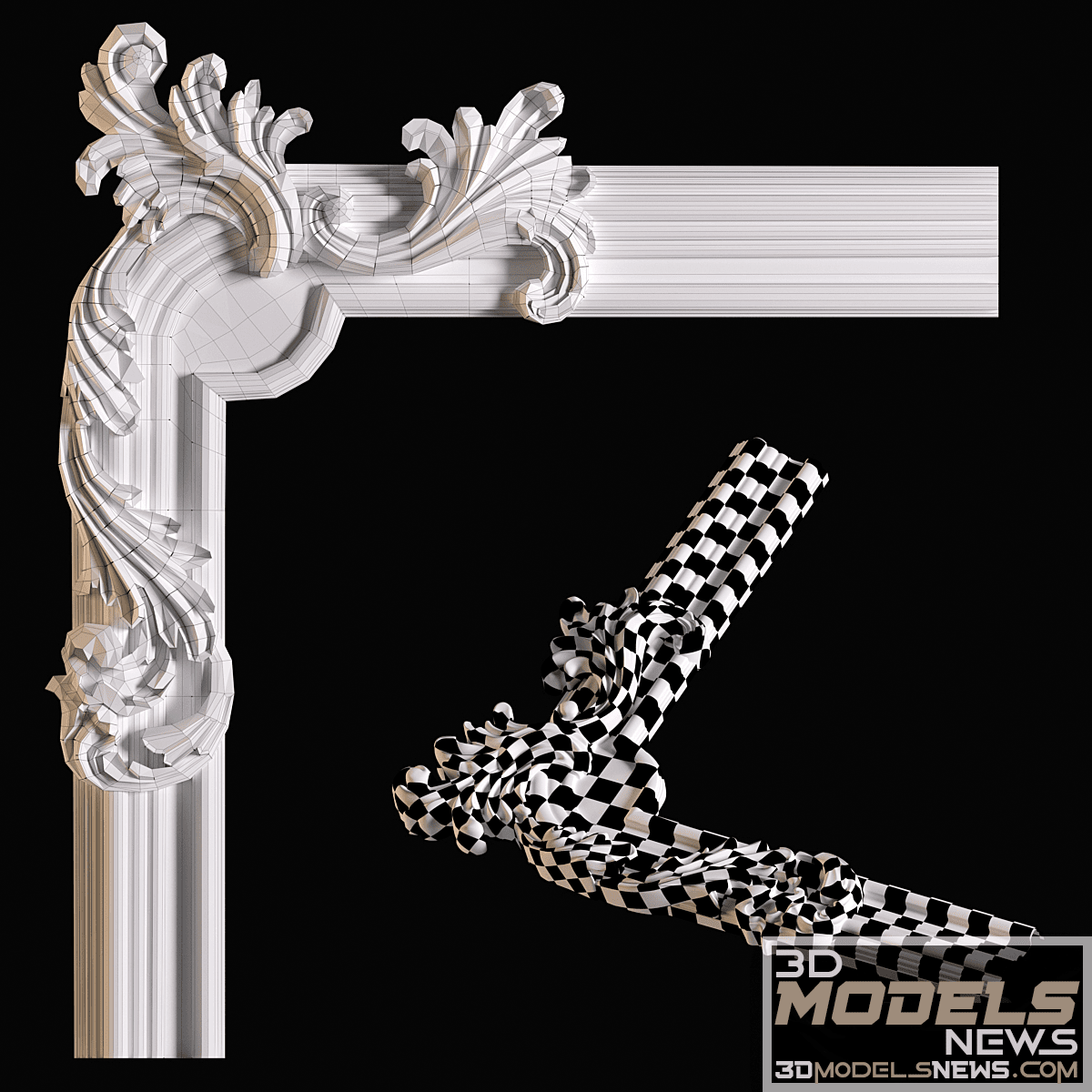 Decorative plaster model corner element 1