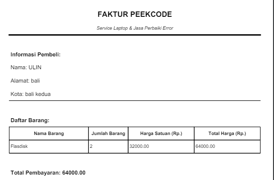 Contoh Hasil Source Code Python Nota Faktur
