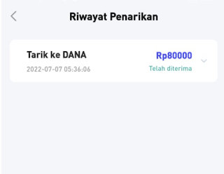 Bukti Withdraw dari Aplikasi Lucky Card