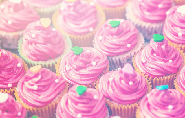 Cupcakes with purple icing.