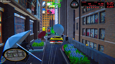 Mile High Taxi gameplay of the Taxi flying through the city