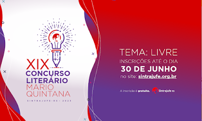 Estão abertas as inscrições para o 19° Concurso Literário Mário Quintana