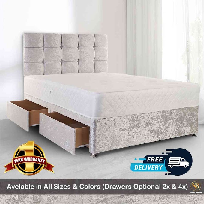 Divan Bed - Plain Headboard - Drawers Optional