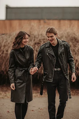 A Modern Couple Wearing Brown Leather Jackets