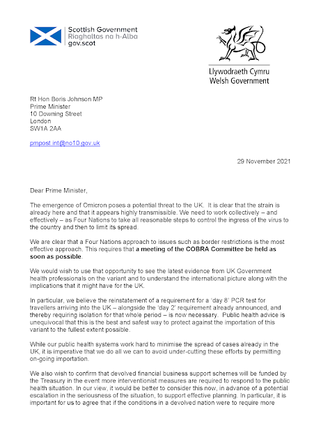 Letter to Boris from Nicola and Mark page 1 291121