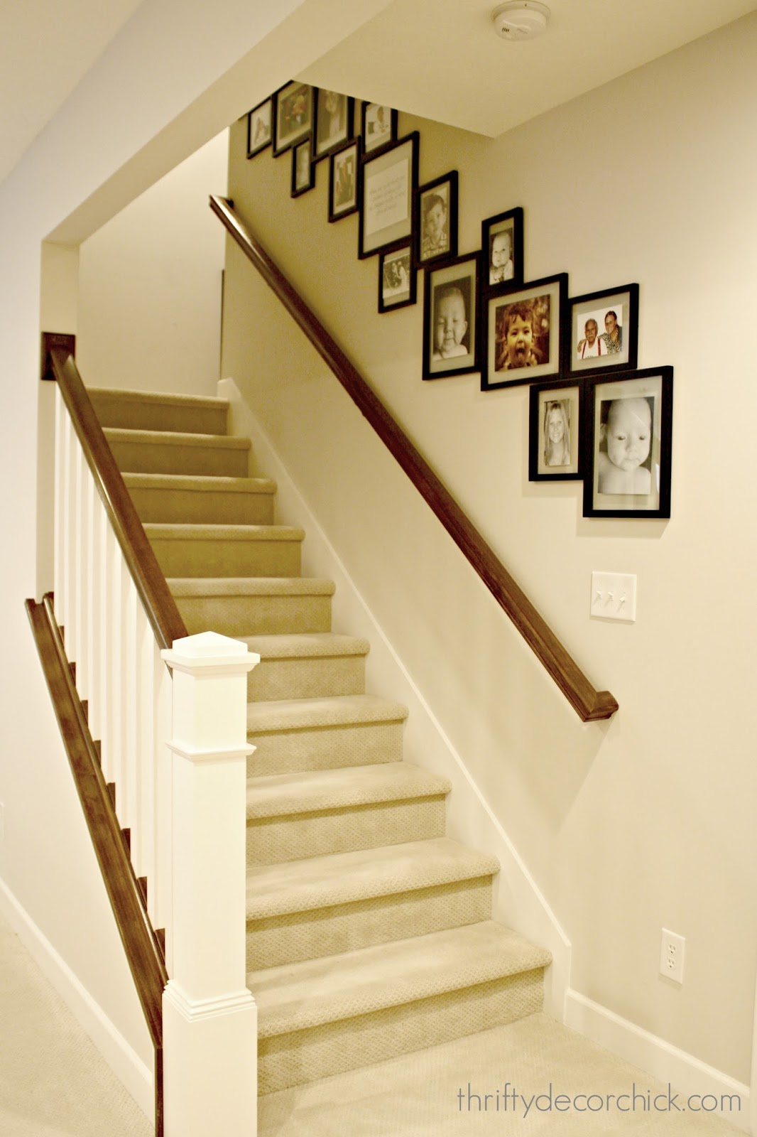 gallery wall down stairs