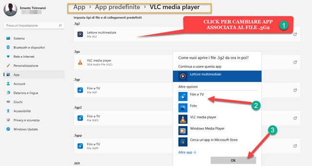 cambiare app predefinita windows dalle impostazioni