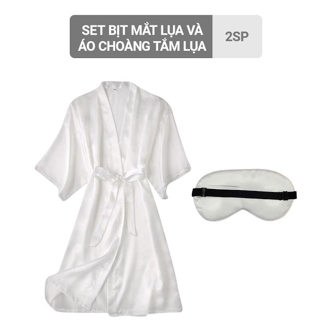 Mall Shop [ unilever_beauty_premium ] [HB GIFT] Set bịt mắt lụa và áo choàng tắm lụa