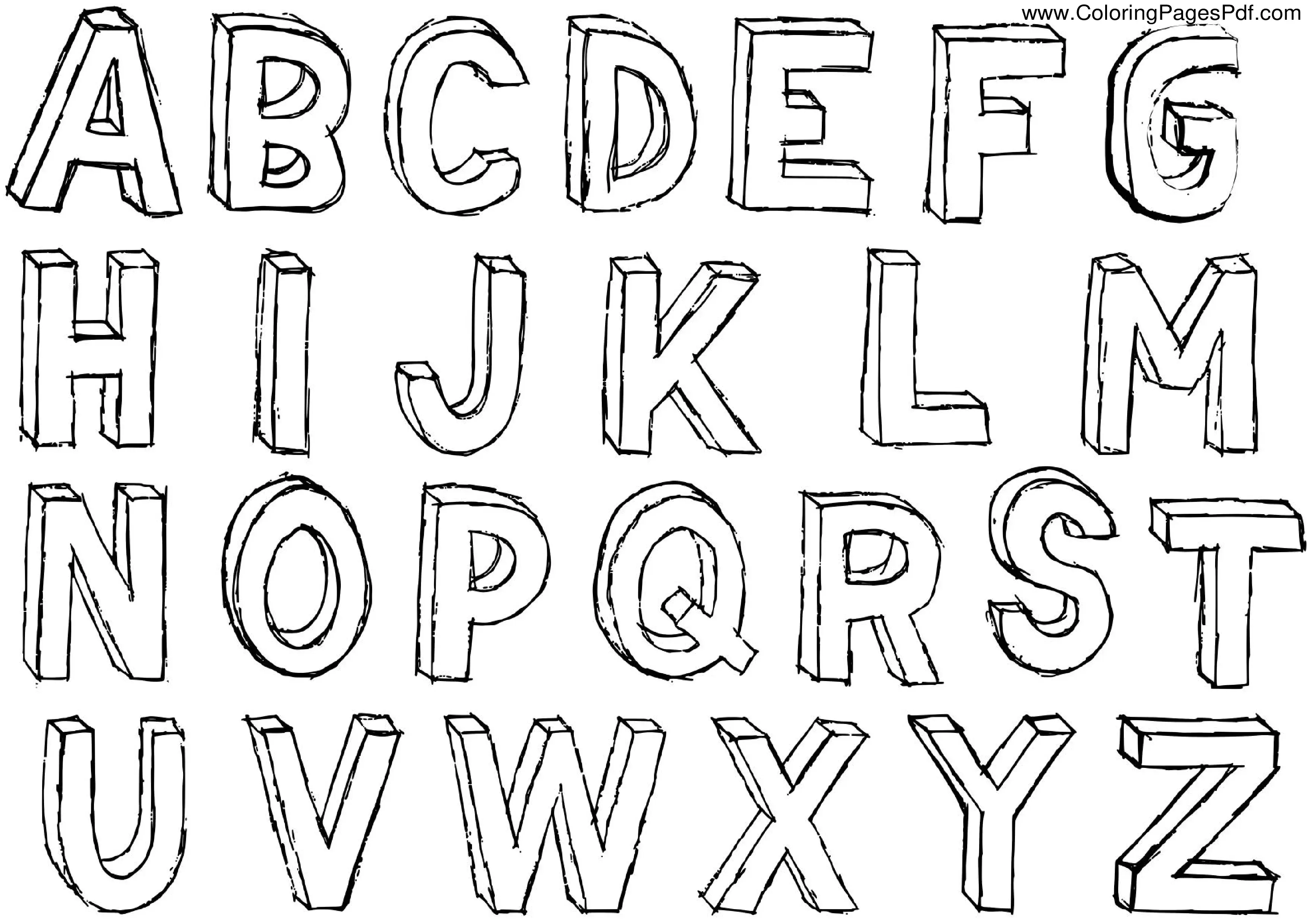 Alphabet coloring pages a-z