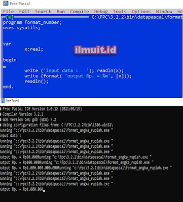 Memformat Titik  di Pascal  Dengan USES SYSUTILS