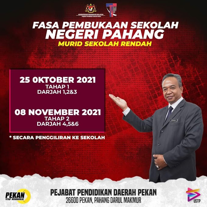 Info Fasa Pembukaan Sekolah Negeri Pahang