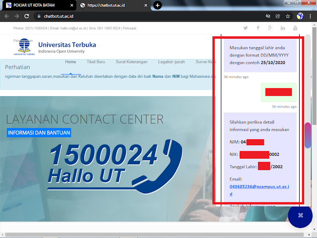 7 Langkah Reset/Ubah Password Akun eCampus UT via https://chatbot.ut.ac.id/