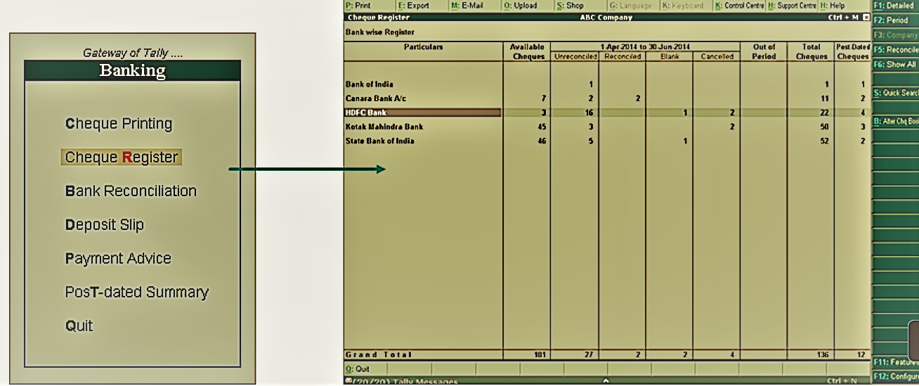 cheque print in tally ERP 9