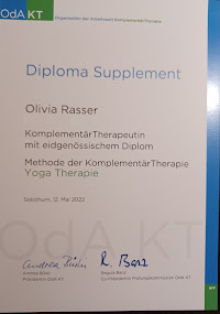 KomplementärTherapeutin mit eidgenössischem Diplom Fachrichtung Yogatherapie