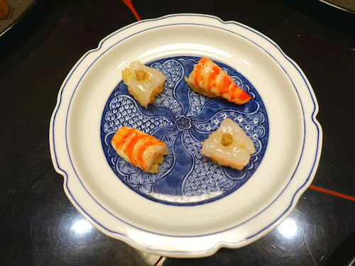 Nishiazabu Sushi Shin (西麻布 鮨真) - Michelin star sushi restaurant in Tokyo - Japanese tiger prawn (車海老) and Botan shrimp