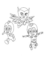 Catboy, Owlette and Gekko coloring pages