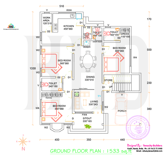 Ground floor plan drawing