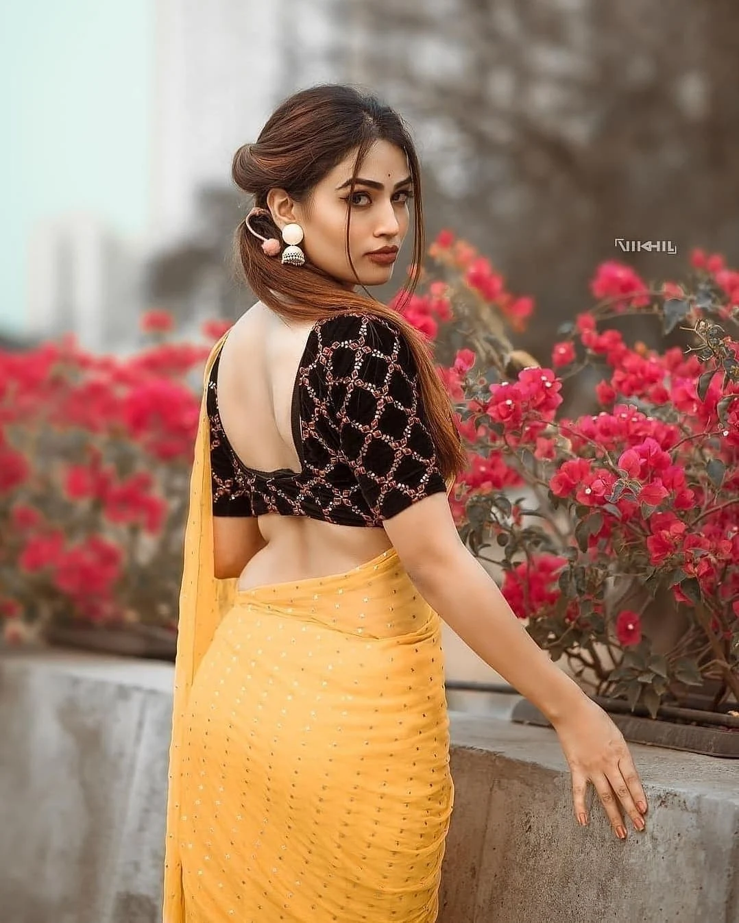 Marathi tv actress pratikshaa yellow saree photoshoot stills - flamingo9to99