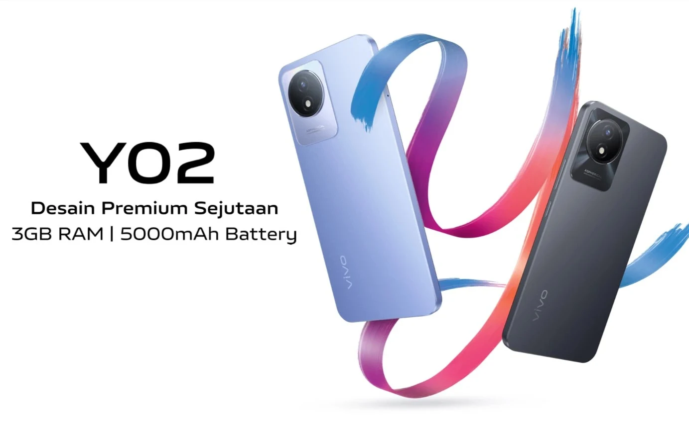 Harga dan Spesifikasi Vivo Y02 RAM 3GB ROM 32GB Terbaru dengan Android 12 Go Edition