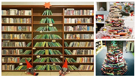 Árboles de Navidad con libros